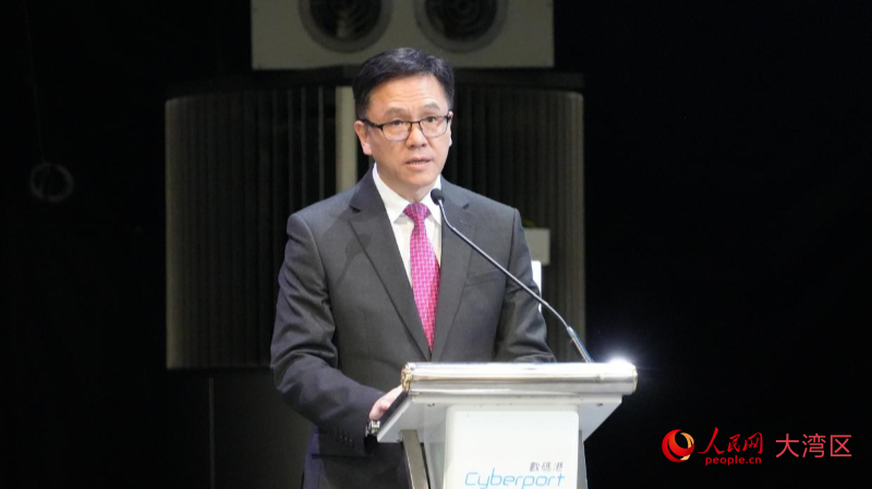 .香港特区政府创新科技及工业局局长孙东致辞。人民网 吴宇扬扬摄