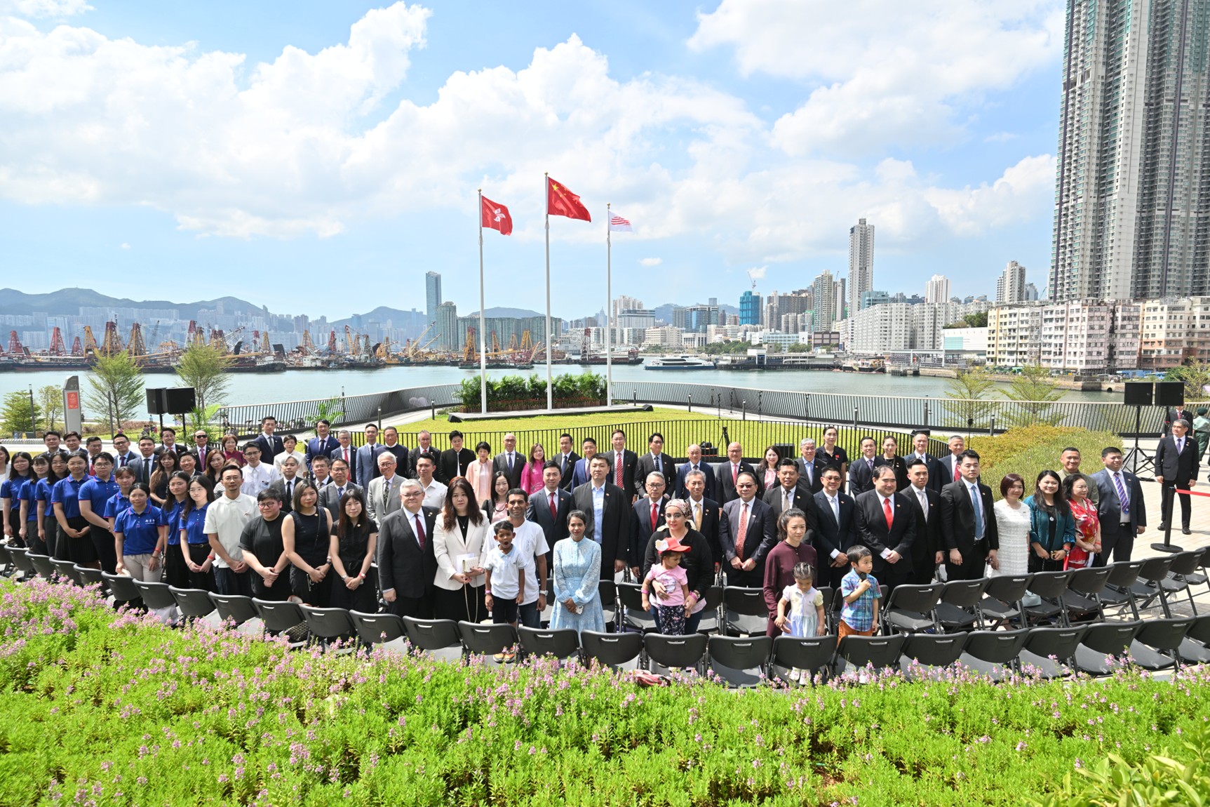 香港启德体育园首次举行国庆升旗仪式。主办方供图