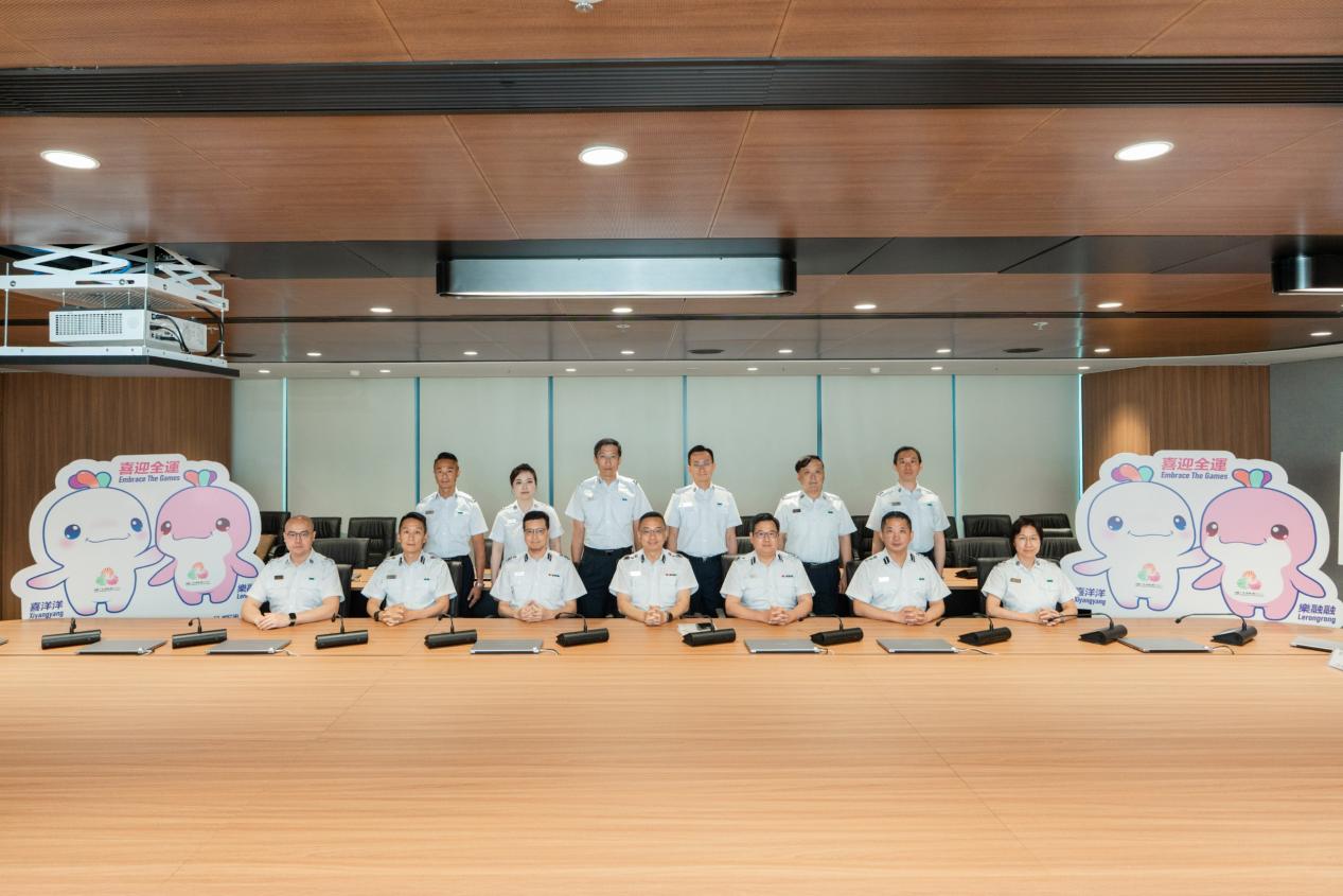 香港入境处为十五运会和残特奥会举行桌上推演。香港特区政府新闻处供图