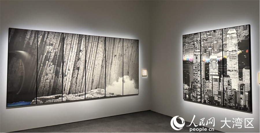 展品《水墨香港》。人民网实习生 张雨洁摄