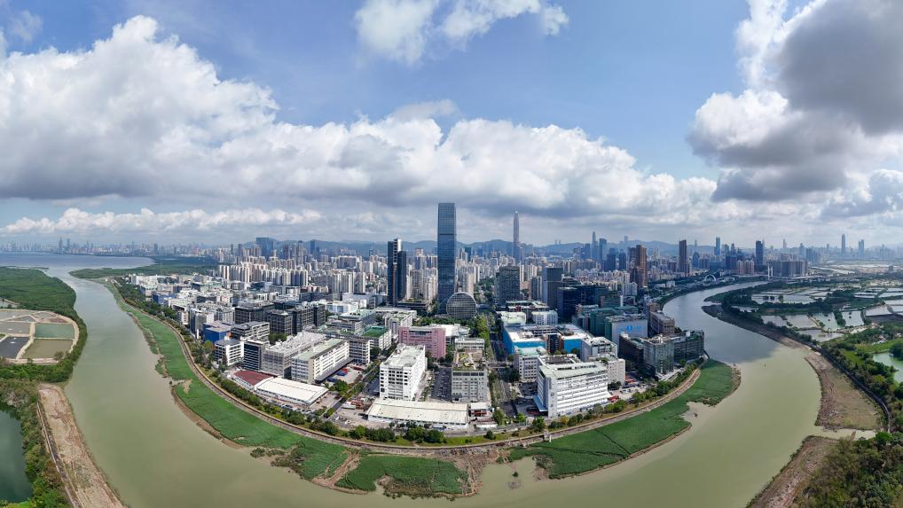 这是河套深港科技创新合作区（无人机全景照片，4月24日摄）。新华社记者 梁旭 摄